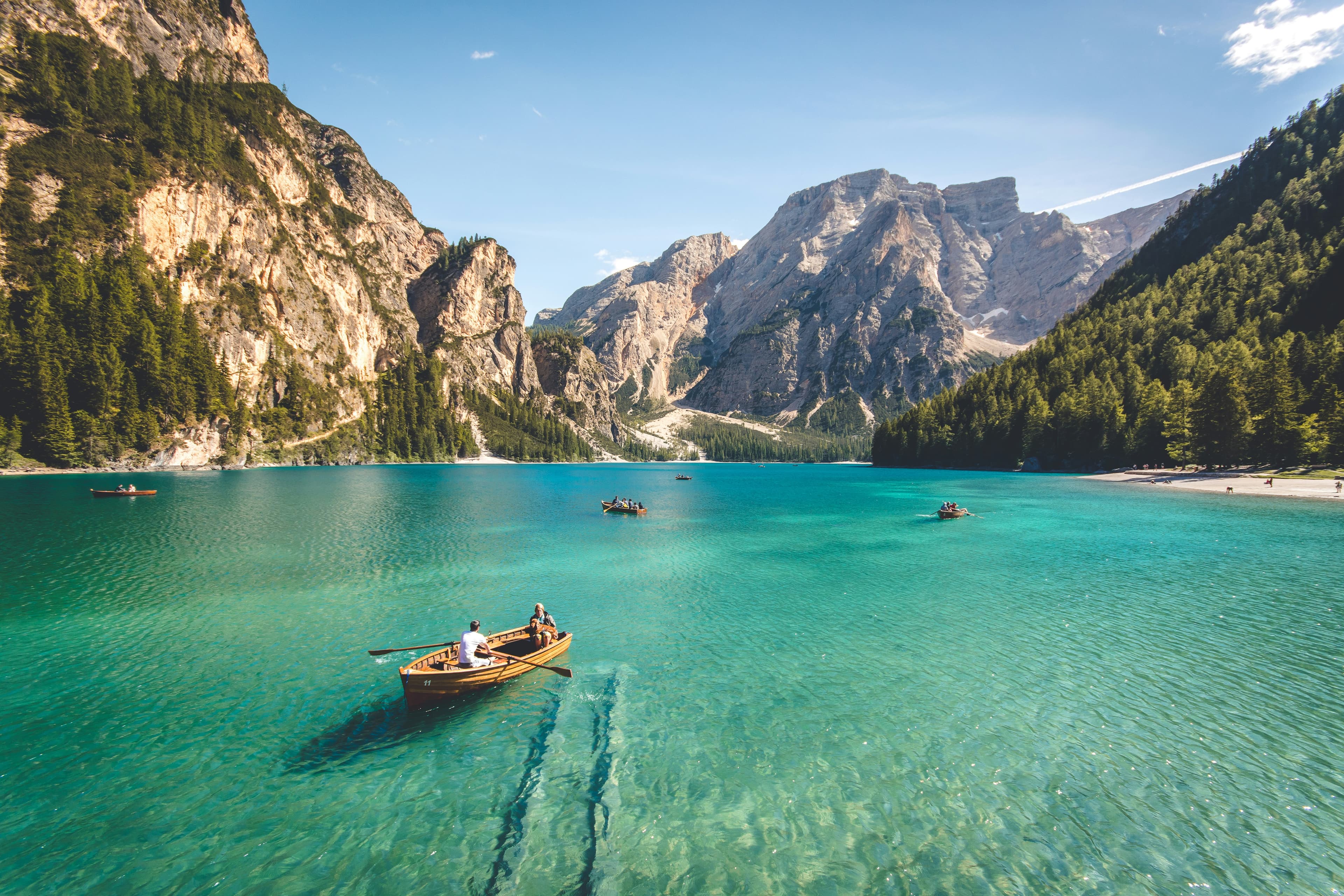 A dramatic mountain lake landscape